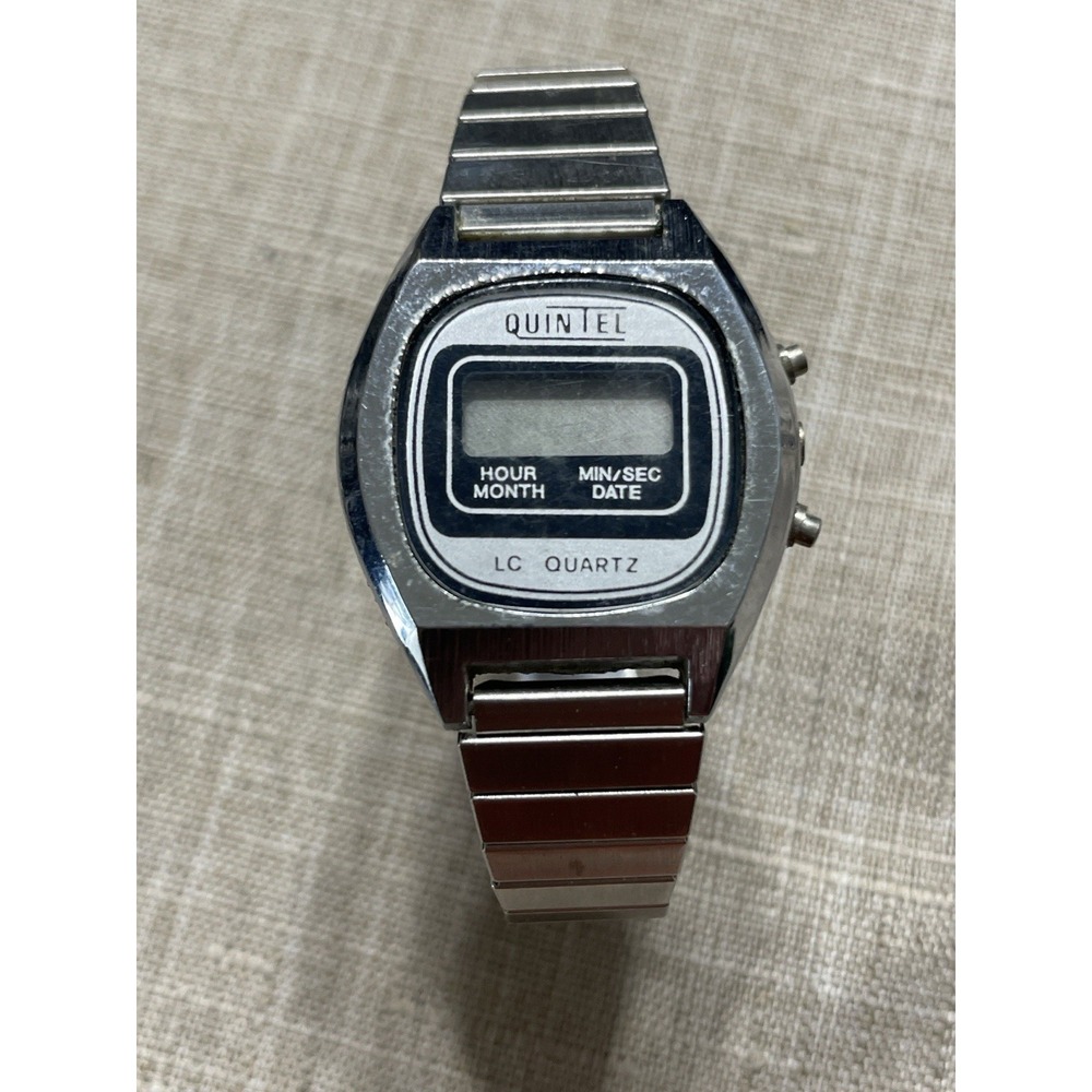 VTG Quintel LC Quartz V-731A Digital 34mm Stainless Watch Hong Kong As-Is